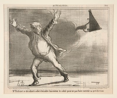 M. Babinet gidip kendini söndürmeye karar veriyor by Honoré Daumier
