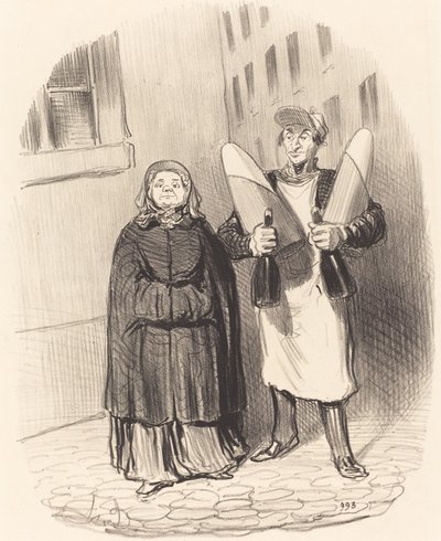 Madam Chapotard reçellerini yapmaya hazırlanıyor by Honoré Daumier