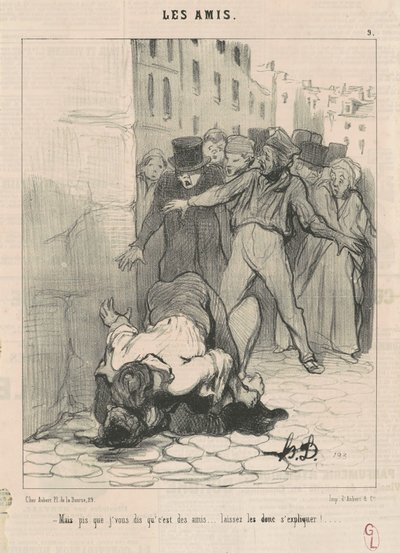 Ama sana arkadaş olduklarını söylememden daha kötüsü... by Honoré Daumier