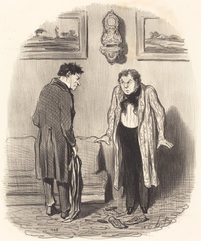 Ama sana ayaklarımı hareket ettiremediğimi söylediğimde... by Honoré Daumier