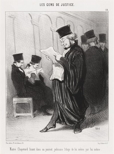 Maitre Chapotard kendini övüyor... by Honoré Daumier