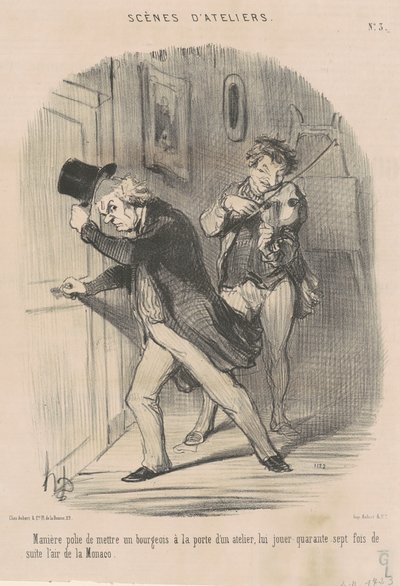 Kapıya koymanın kibar yolu... by Honoré Daumier