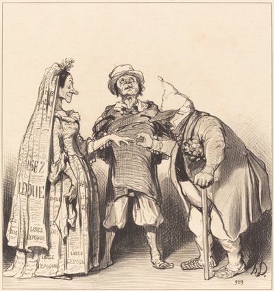 Zamanın Evliliği ve Anayasal by Honoré Daumier