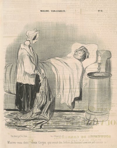 Öyleyse evlen! eski grigou... by Honoré Daumier