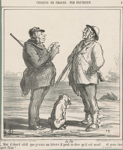 Bir tavşan görür görmez ilk ben... by Honoré Daumier