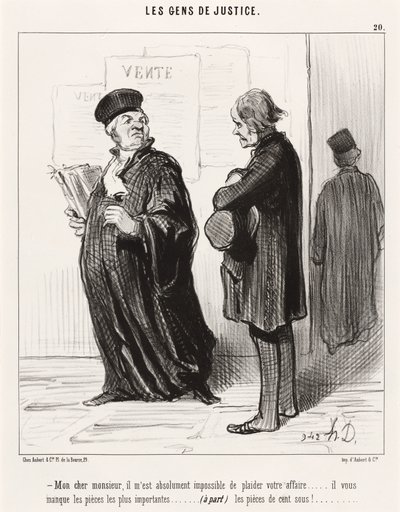 Sevgili efendim... davanızı savunmak imkansız by Honoré Daumier