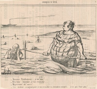 Mösyö Prudhomme... Boğuluyorum! ... by Honoré Daumier