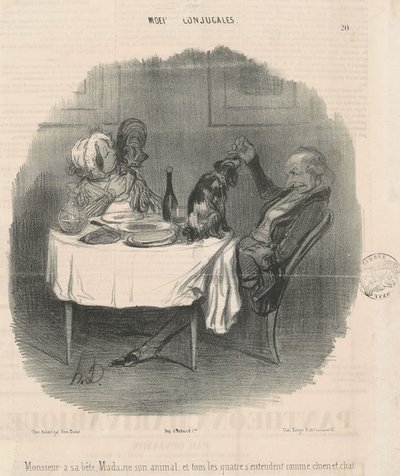 Mösyö canavarına sahip, Madam onun hayvanı... by Honoré Daumier