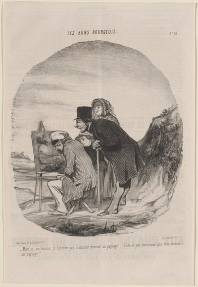 Beyefendi bir manzara çizer by Honoré Daumier