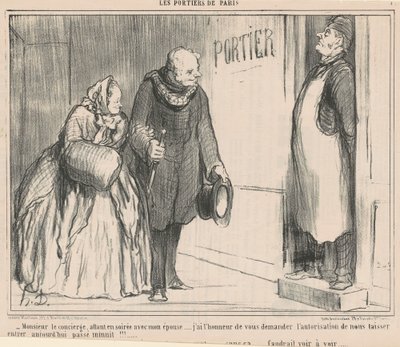 Bay kapıcı, akşam gidiyor by Honoré Daumier