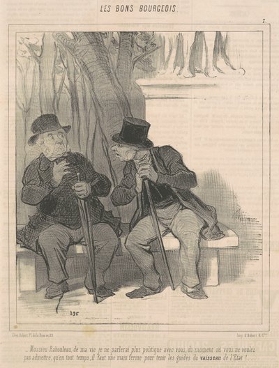 Mossieu Rabourdeau ... Artık seninle siyaset konuşmayacağım .. by Honoré Daumier