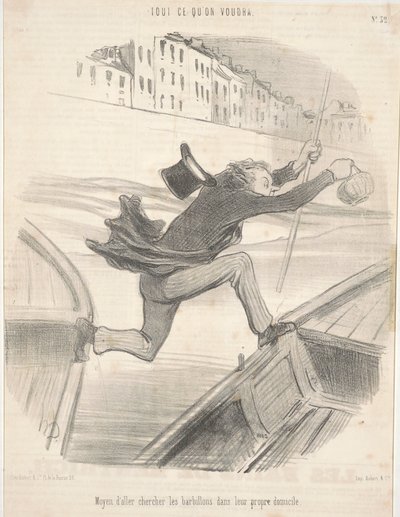 Bıyıkları kendi evlerinde getirme yolları by Honoré Daumier