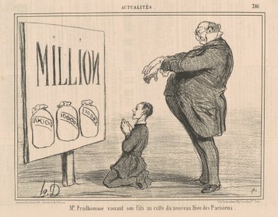 Bay Prudhomme, oğlunu ... by Honoré Daumier