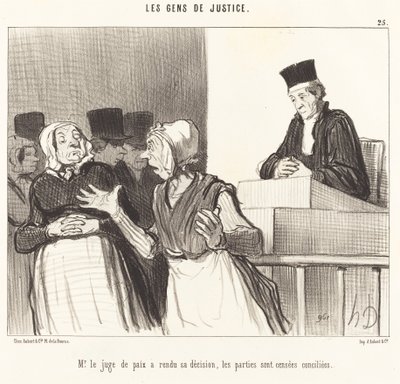 Sayın sulh hakimi kararını verdi... by Honoré Daumier