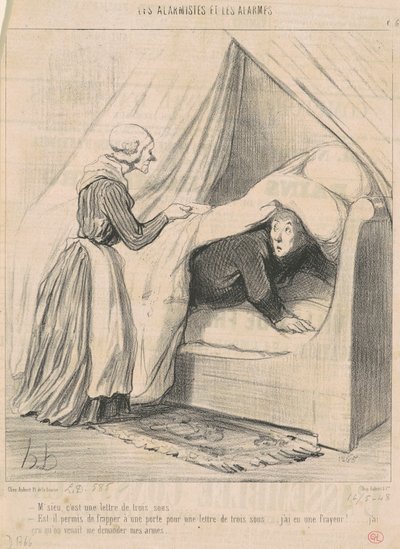 Efendim, bu üç sentlik bir mektup... by Honoré Daumier