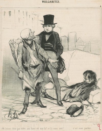Arkadaşını bu durumda bırakma! by Honoré Daumier