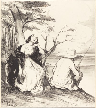 Ey acı!... bir kocanın hayalini... by Honoré Daumier