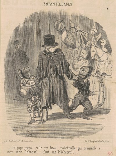 Ey! Baba, baba... işte güzel bir... by Honoré Daumier