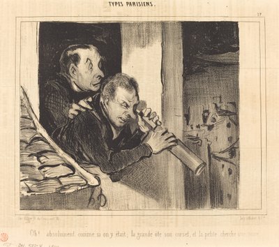 Ah!... kesinlikle oradaymışız gibi; büyük olan... by Honoré Daumier