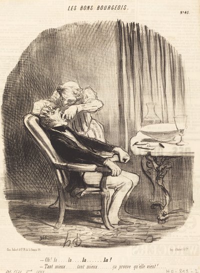 Ey! bu... o kadar iyi ki... onun geldiğini kanıtlıyor! by Honoré Daumier