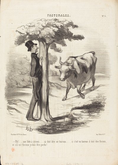 Ah!... boynuzlu bir canavar... by Honoré Daumier