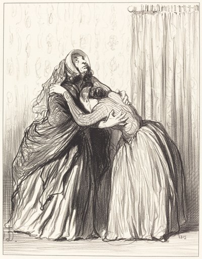 Evet canım kocam onurumu yuttu... by Honoré Daumier