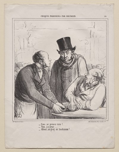 Paris Eskizleri, levha 16: Hiçbir şey almayacak mısınız? by Honoré Daumier