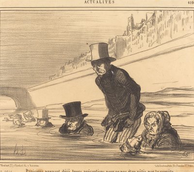 Parisliler... önlemlerini alıyorlar... by Honoré Daumier