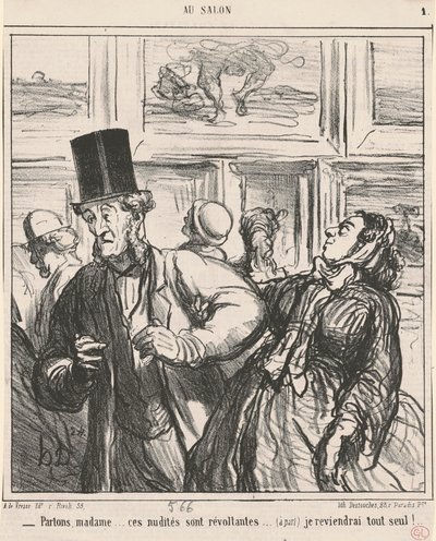 Konuşalım madam... bu çıplaklıklar iğrenç... by Honoré Daumier
