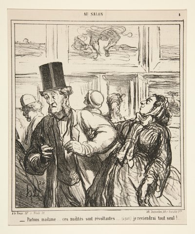 Hadi gidelim hanımefendi.. bu çıplaklıklar tiksindirici by Honoré Daumier