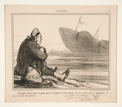 Ücretli yolcu? gideceği yer? üzerinde New York, by Honoré Daumier