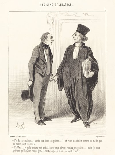 Kayboldu, efendim... her bakımdan kayıp... by Honoré Daumier