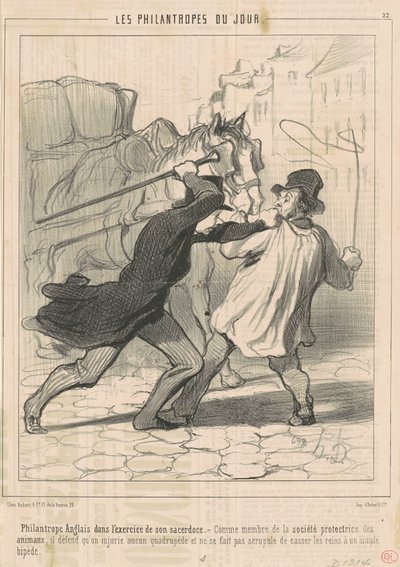 Egzersizde İngiliz hayırsever ... by Honoré Daumier