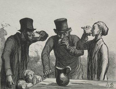 İçicinin fizyolojisi: Dört çağ. by Honoré Daumier