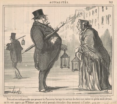 Parislilerin aldığı temel önlem... by Honoré Daumier
