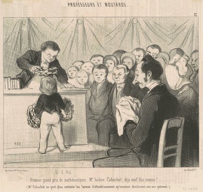 Matematikte Birinci Büyük Ödül, M. Cabuchet by Honoré Daumier