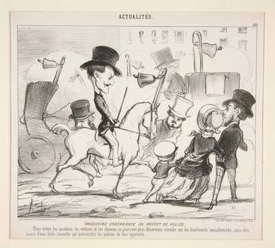 Polis Valisinin Sonraki Emri. (Kazaları önlemek için by Honoré Daumier