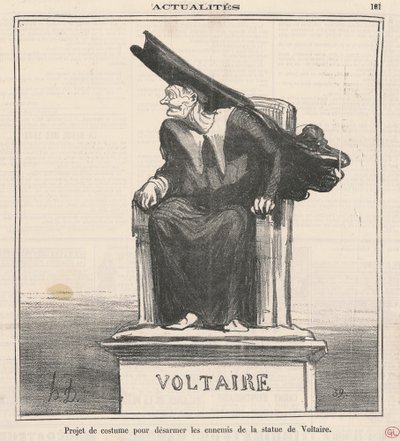Proje ... Düşmanlarını silahsızlandırmak için ... Voltaire by Honoré Daumier