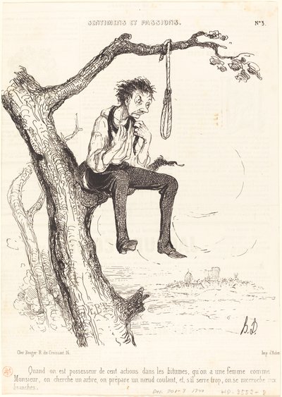 Yüz hisseye sahip olduğunuzda... by Honoré Daumier