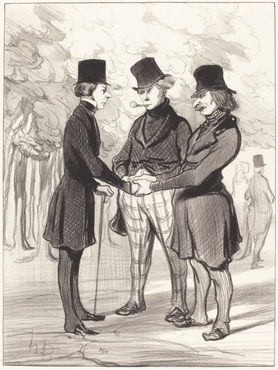 Ne mutlu bir buluşma!... Bu... by Honoré Daumier