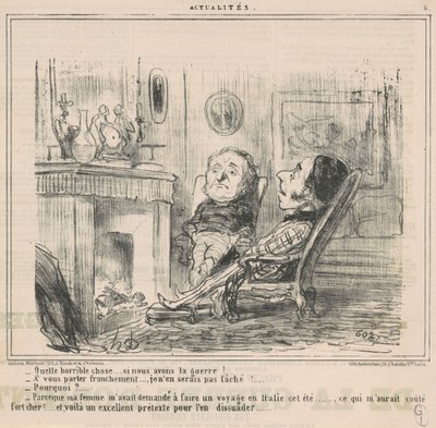 Ne korkunç bir şey...eğer savaşımız varsa! ... by Honoré Daumier