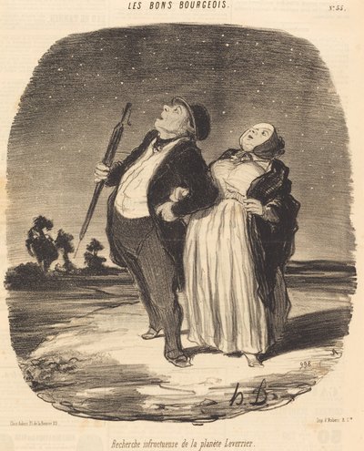 Leverrier gezegeni için başarısız arama by Honoré Daumier
