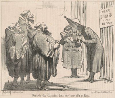 Capuchinlerin Dönüşü ... Paris by Honoré Daumier