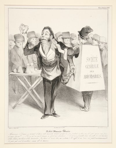 Robert-Macaire Kitapçı. (Robert Macaire kitapçı.), pl. Les Robert Macaires albümündeki Caricaturana serisinden 14 by Honoré Daumier