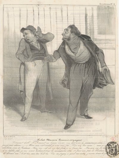 Robert Macaire seyahat memuru by Honoré Daumier