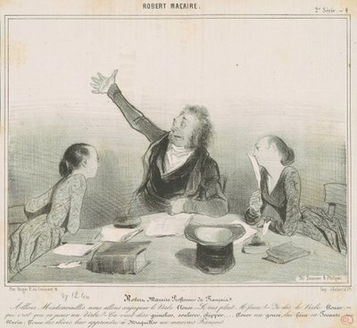 Robert Macaire Fransızca öğretmeni by Honoré Daumier