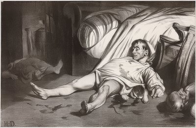 Rue Transnonain, 15 Nisan 1834. 1834 by Honoré Daumier