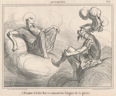 Aziz Mitofan ve tanrı mars... by Honoré Daumier