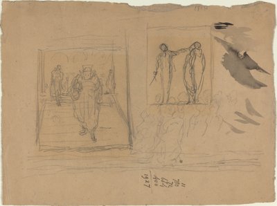 Adalet Sarayında Sahne by Honoré Daumier
