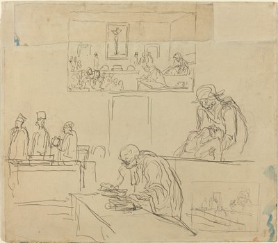 Mahkeme Sahnesi (Karar) by Honoré Daumier